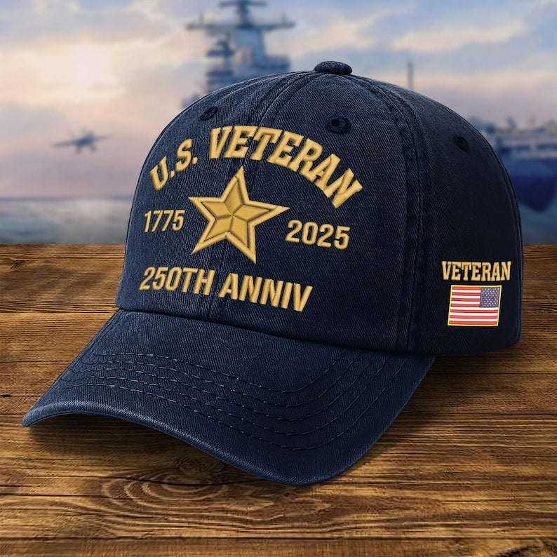 Embroidered Veteran Hats   250th Anniv Military Cap Embroidered Patch Design Adjustable Baseball Cap Fathers Day Gift Vets Gifts 1759720858306.jpg