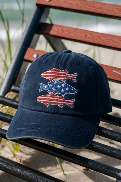 Boys Fishing Patriotic Dad Cap American Flag Fish Cap Red White  Blue Fish Embroidered Cap 4th Of July Fishing Dad Cap 1759733571890.jpg