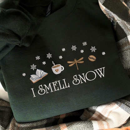 Embroidered Stars Hollow Sweatshirt I Smell Snow Hoodie Cozy Winter Sweatshirt Stars Hollow Embroidered Hoodie Christmas Gift For Her 1759738690467.png