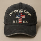 In God We Trust Embroidered Baseball Cap Christian Cross Usa Flag Embroidered Hat Patriotic Faith Dad Hat Religious Gift For Men  Women Est 1776 Design 1759807610780.jpg
