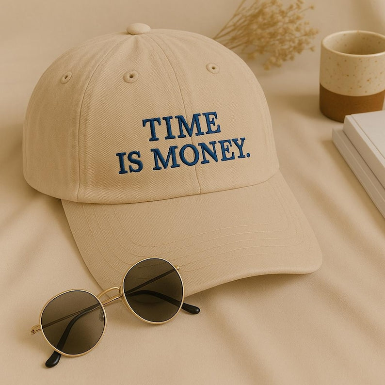 Time Is Money Embroidered Baseball Cap Minimalist Motivational Dad Hat Casual Adjustable Cotton Hat For Men  Women Vintage Aesthetic Streetwear Gift 1759808346707.jpg