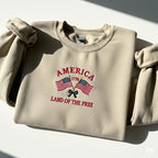 America 1776 Land Of The Free Sweatshirt Patriotic Usa Flag Embroidered Hoodie Fourth Of July Sweater American Pride Gift Independence Day Apparel 1759829381562.jpg