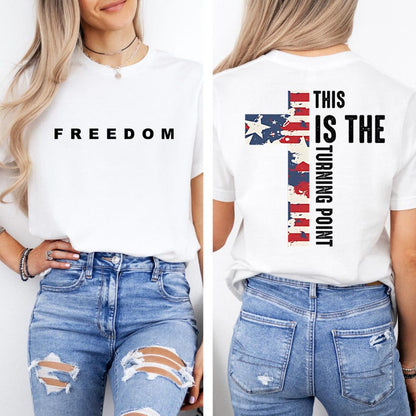 Charlie Kirk Freedom Shirt This Is The Turning Point 2 Sided Shirt Conservative Gift Patriotic Justice For Charlie Kirk Freedom Shirt 1759830435807.jpg
