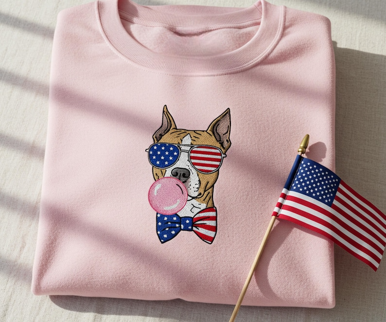 Pitbull Bubble Gum Glasses For Independence Day Embroidered Sweatshirt 4th Of July Dog Hoodie Patriotic Dog Mom Hoodie Gift For Women 1759831146612.png
