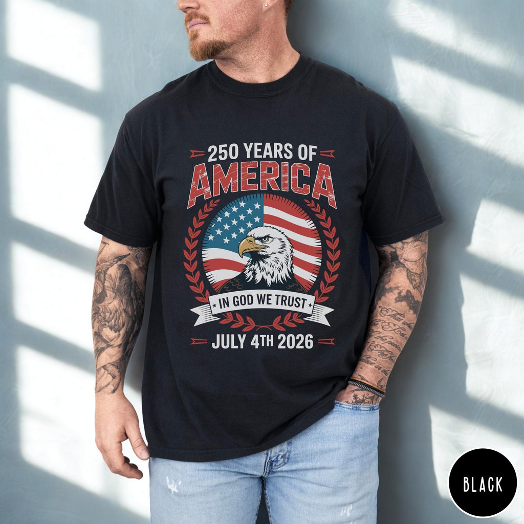 250 Years Of America Shirt July 4th Celebration Shirt Independence Day Apparel Red White Blue T Shirt Retro Patriotic Graphic Tee 1759890771703.jpg