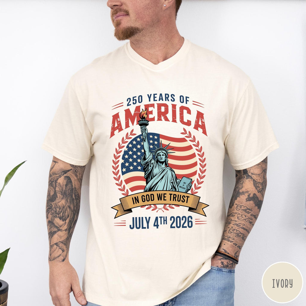 250 Years Of America Tee Celebratory America T Shirt 250 Years Shirt Independence Day Shirt Retro Graphic Tee History Tribute Tee 1759891066234.jpg