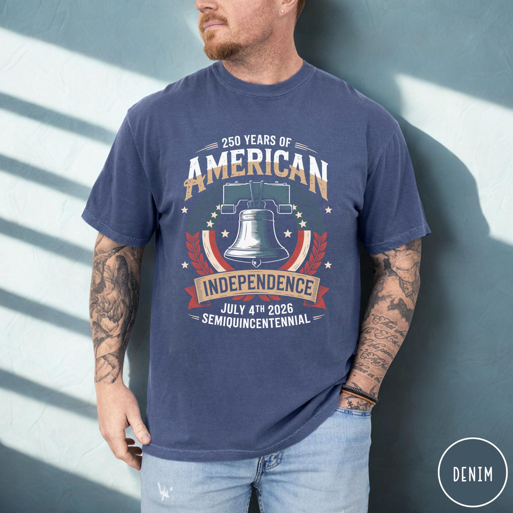 250 Years Of American Independence Shirt 250th Independence Day Shirt Liberty Bell Graphic Tee Retro American Heritage Shirt 4th Of July 1759891364636.jpg