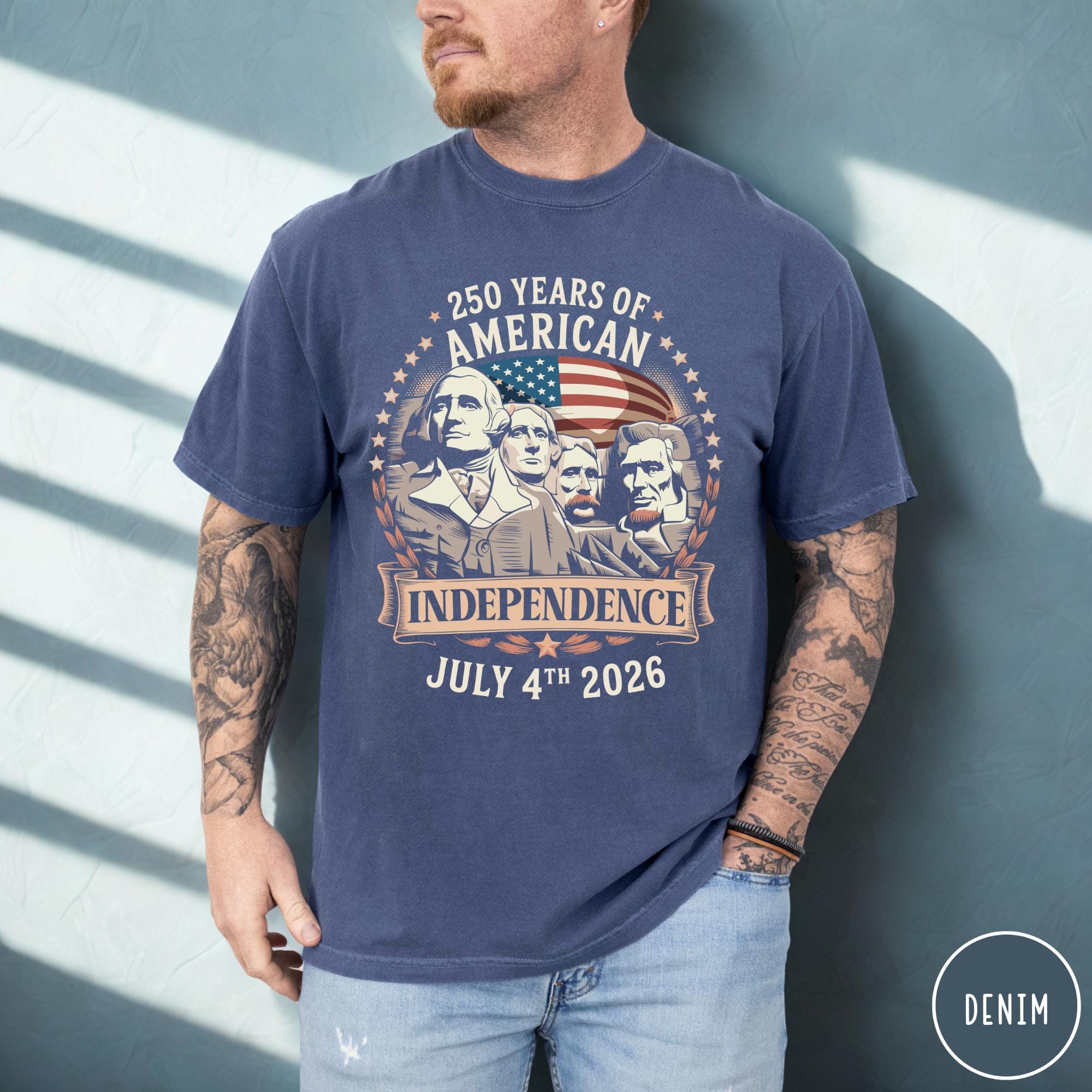 250 Years Of American Independence T Shirt Founding Fathers Graphic Tee Vintage American History Shirt Retro Usa Heritage Apparel 1759891894803.jpg