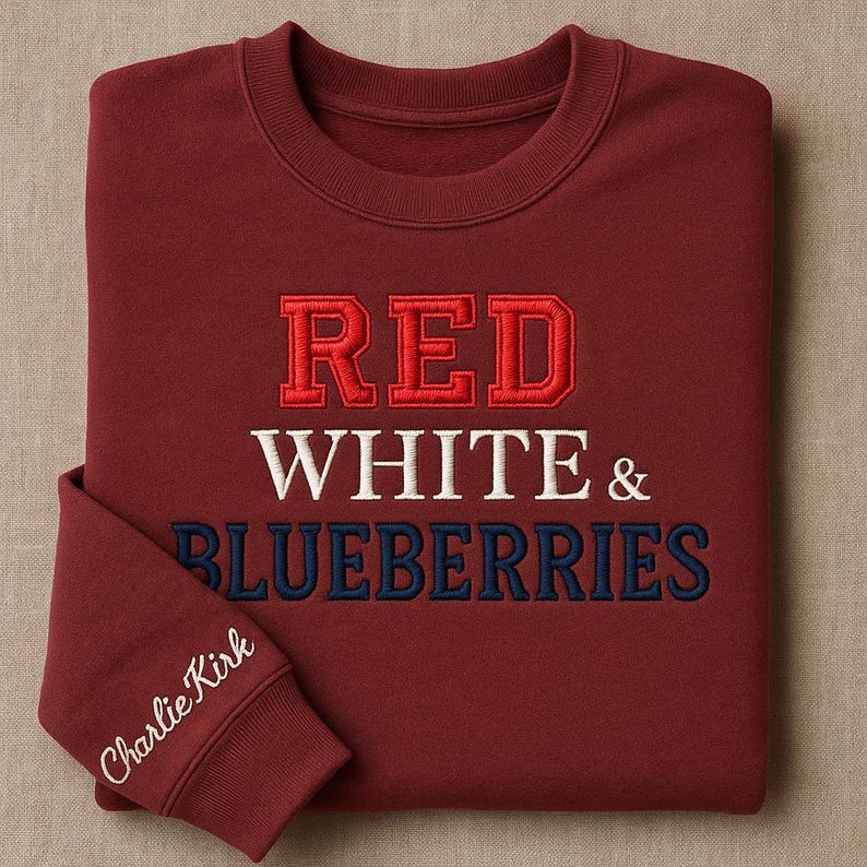 Red White Blueberries Embroidered Sweatshirt Freedom Champion Tribute Hoodie Patriotic Quote Hoodie Conservative Statement Sweater 1759907280817.jpg