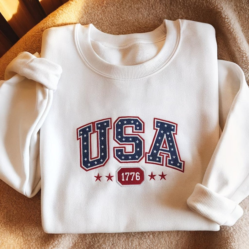 Embroidered Usa Est 1776 Sweatshirt 4th Of July Sweater Independence Day Hoodie Memorial Day Sweatshirt Patriotic Hoodie America Patriotic Apparel 1759908210543.jpg