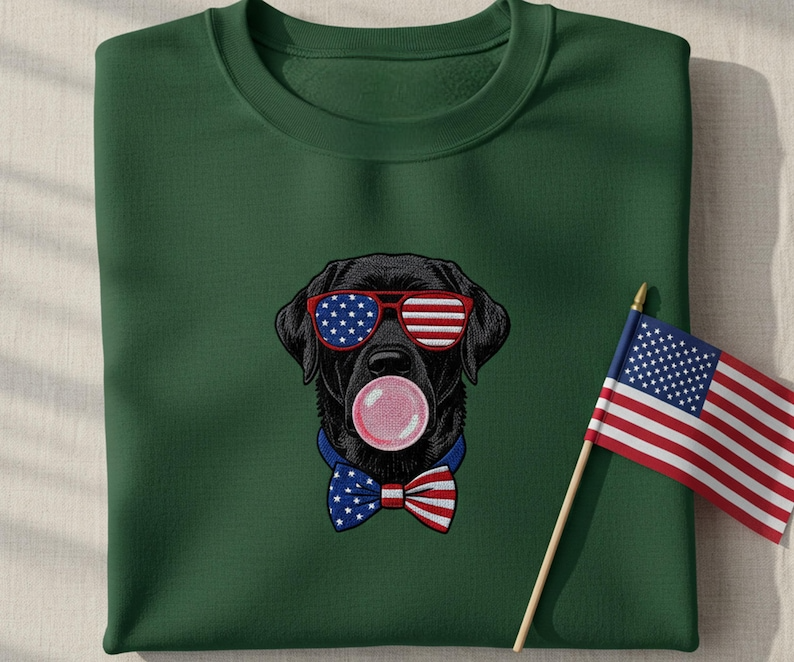 Black Labrador Retriever Bubble Gum Glasses Embroidered Sweatshirt 4th Of July Embroidered Hoodie Patriotic Dog Mom Sweatshirt Usa Summer Gift For Her 1759909897300.png