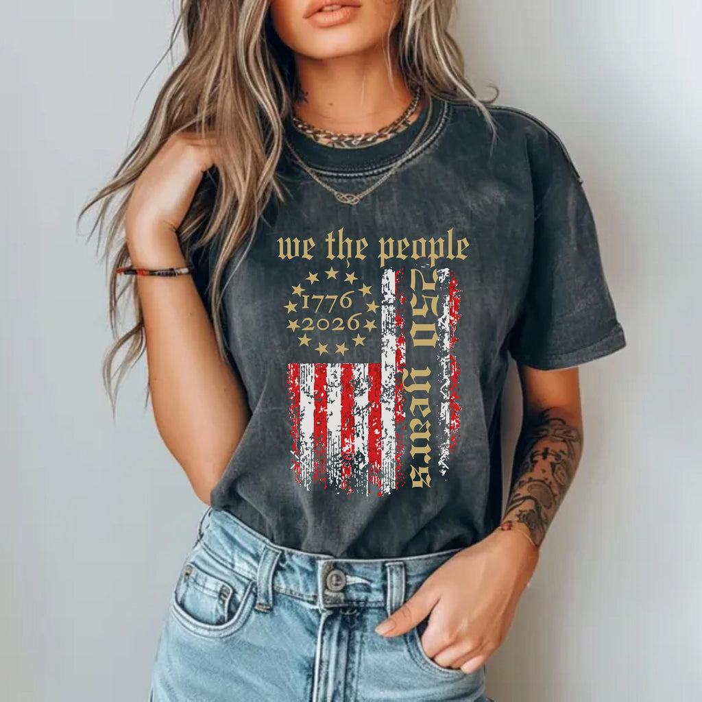 Usa 250th Anniversary Comfort Colors Shirt Distressed American Flag Tee 1759910078137.jpg