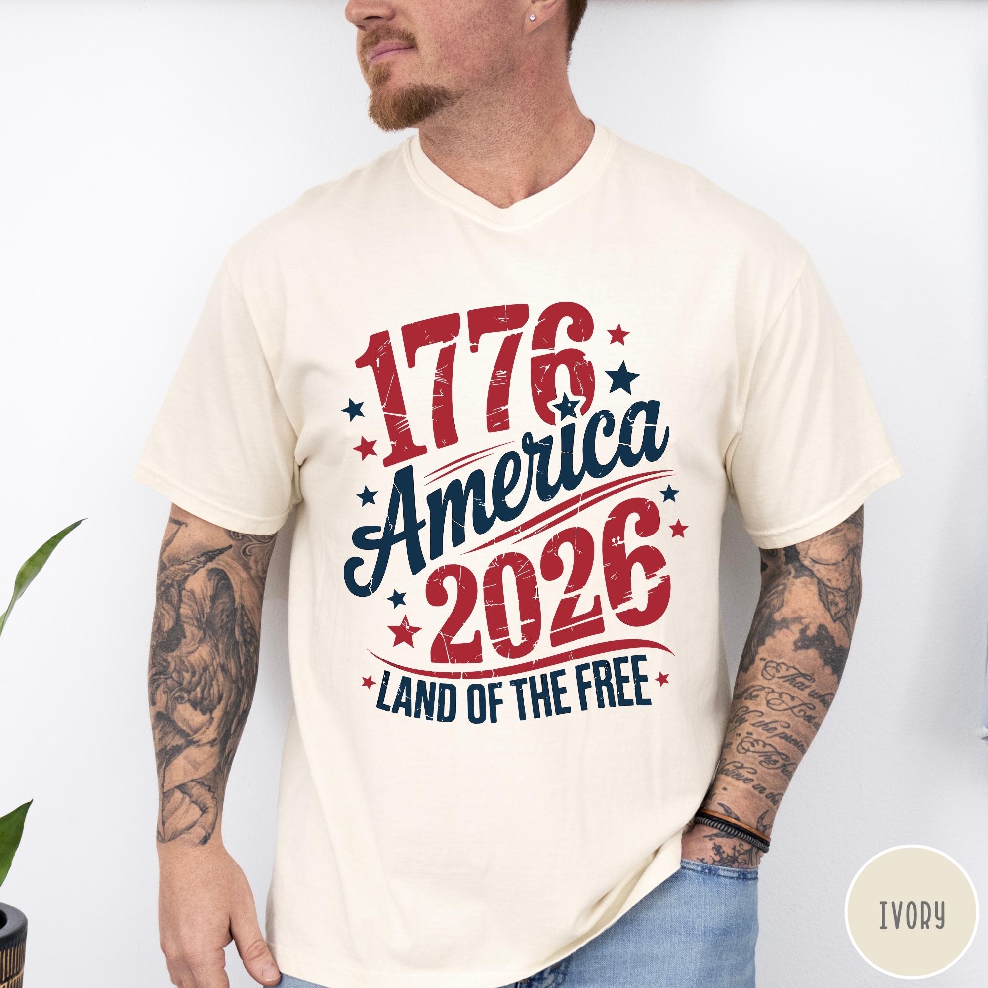 Vintage Usa Comfort Colors Tee 250 Years American Independence Day T Shirt 1776 2026 America Tee 4th Of July Celebration Wear 1759910964957.jpg