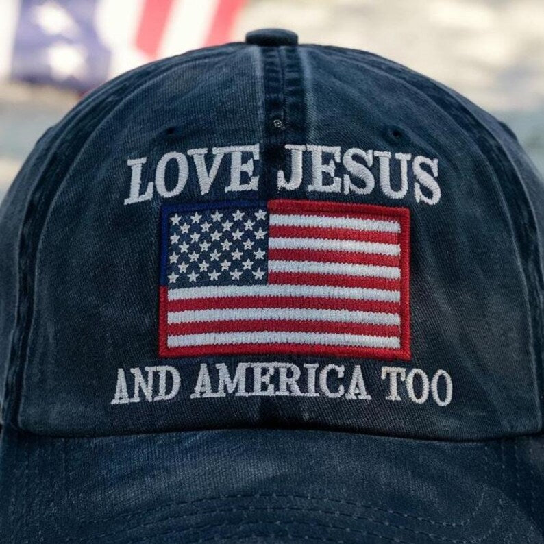 Love Jesus And America Too Hat Christian Patriotic Embroidered Baseball Cap Usa Flag Vintage Washed Dad Hat Faith And Freedom Gift For Men And Women 1759917701192.jpg