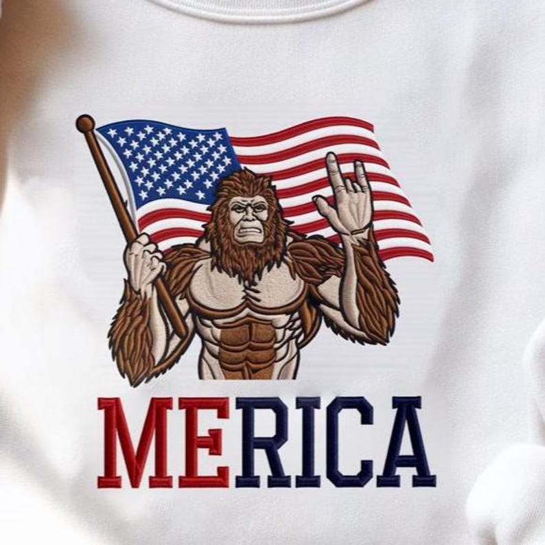 Bigfoot Merica Embroidered Sweatshirt Rock American Flag Patriotic 4th Of July Hoodie Sasquatch Believers Hoodie America Patriotic Sweatshirt 1759975576386.jpg
