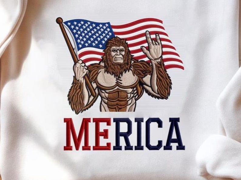 Bigfoot Merica Embroidered Sweatshirt Rock American Flag Patriotic 4th Of July Hoodie Sasquatch Believers Hoodie America Patriotic Sweatshirt 1759975576395.jpg
