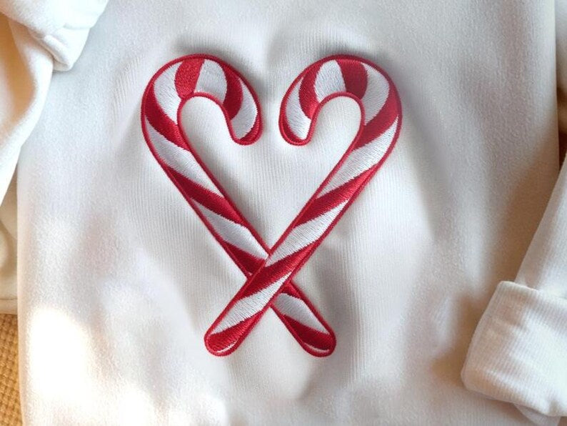 Candy Cane Embroidered Sweatshirt Retro Christmas Sweatshirt Holiday Sweater Merry Christmas Hoodie Cute Christmas Hoodie 1759981600634.jpg