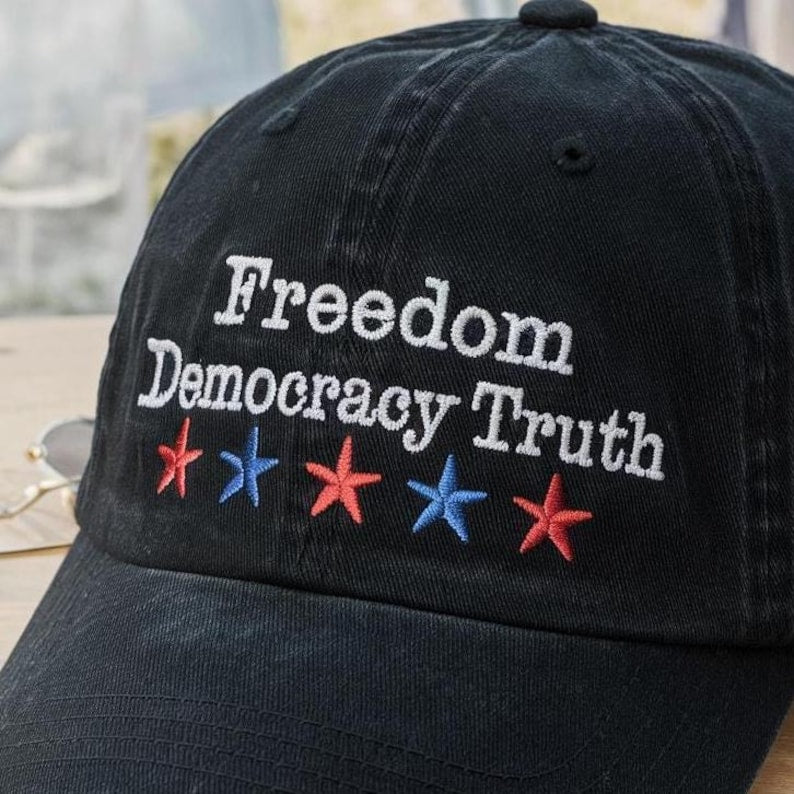 Freedom Democracy Truth Hat Patriotic American Flag Baseball Cap Red White Blue Embroidered Adjustable Cotton Dad Hat Usa Political Pride Gift For Men And Women 1759982872694.jpg