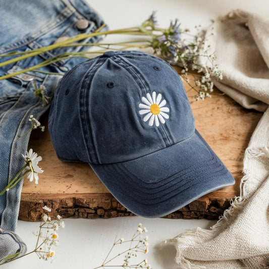 Embroidered Daisy Hat Vintage Denim Baseball Cap Cute Floral Dad Hat For Women Aesthetic Flower Hat Casual Adjustable Summer Cap Cottagecore Style Gift 1759997851292.jpg