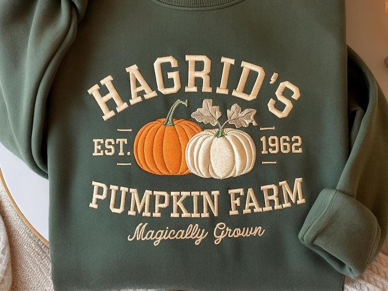 Hagrid Pumpkin Embroidered Sweatshirt Fall Wizard Sweatshirt Fall Sweater Cozy Autumn Hoodie Halloween Pumpkin Patch Magical Farm Hoodie 1760064040486.jpg