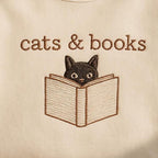 Embroidered Cats And Books Sweatshirt Book Lover Sweater Bookish Hoodie Reading Hoodie Gift For Cat Lover Bookish Cat Hoodie Librarian Sweatshirt 1760080369204.jpg