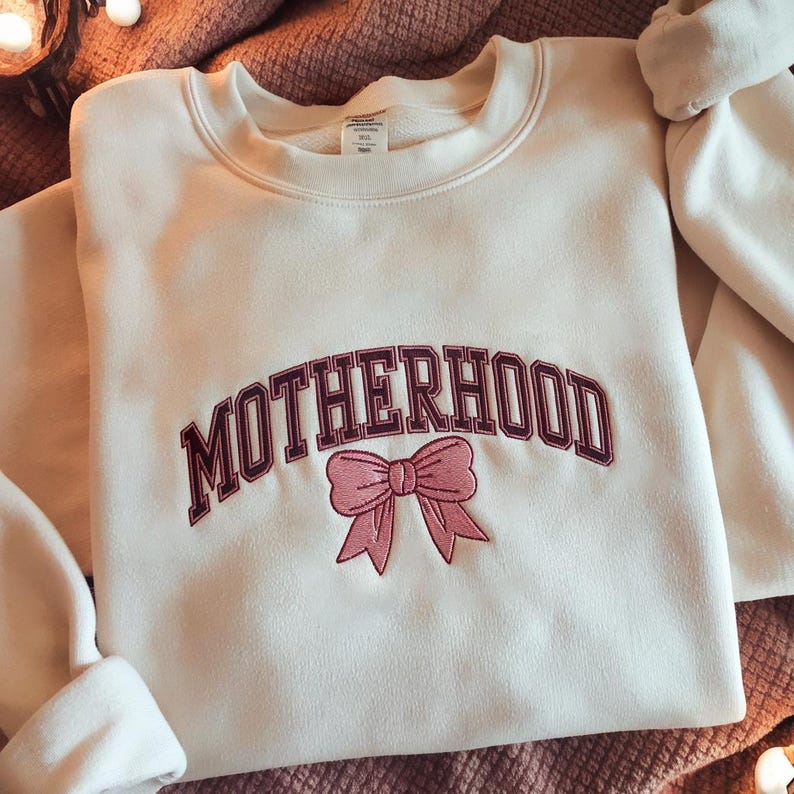 Motherhood Coquette Bow Ribbon Embroidered Sweatshirt Retro Mother Hood Sweater Sarcastic Mama Hoodie Mom Life Sweatshirt Mothers Day Hoodie 1760081491596.jpg