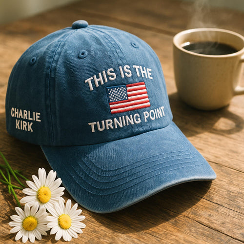 Charlie Kirk Hat This Is The Turning Point Quote Embroidered Hat Patriotic Hat Political Statement Hat Activist Hat Pray For Charlie 1760151781153.jpg