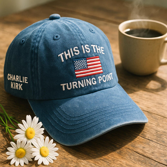 Charlie Kirk Hat This Is The Turning Point Quote Embroidered Hat Patriotic Hat Political Statement Hat Activist Hat Pray For Charlie 1760151781153.jpg
