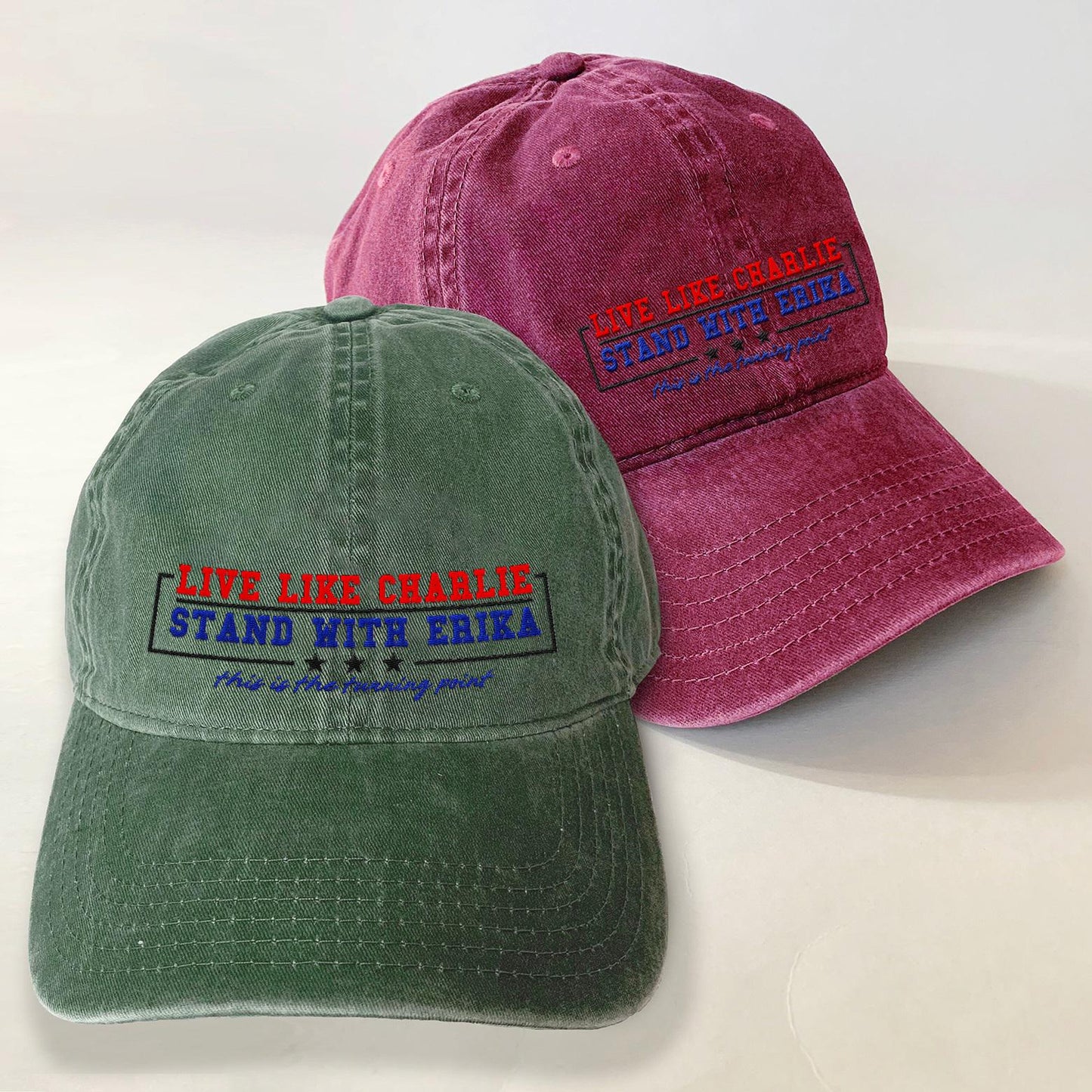 Live Like Charlie Stand With Erika Embroidered Baseball Cap Charlie Kirk Freedom Support Free Speech Sand With Charlie Kirk 1760153126335.jpg