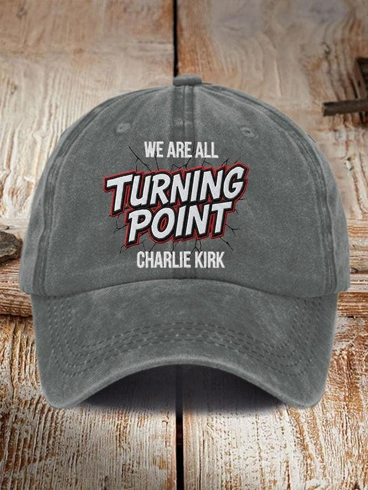 Retro We Are All Turning Point Print Baseball Cap Patriotic Classic Hat Political Statement Hat Activist Hat Pray For Charlie 1760153437590.jpg