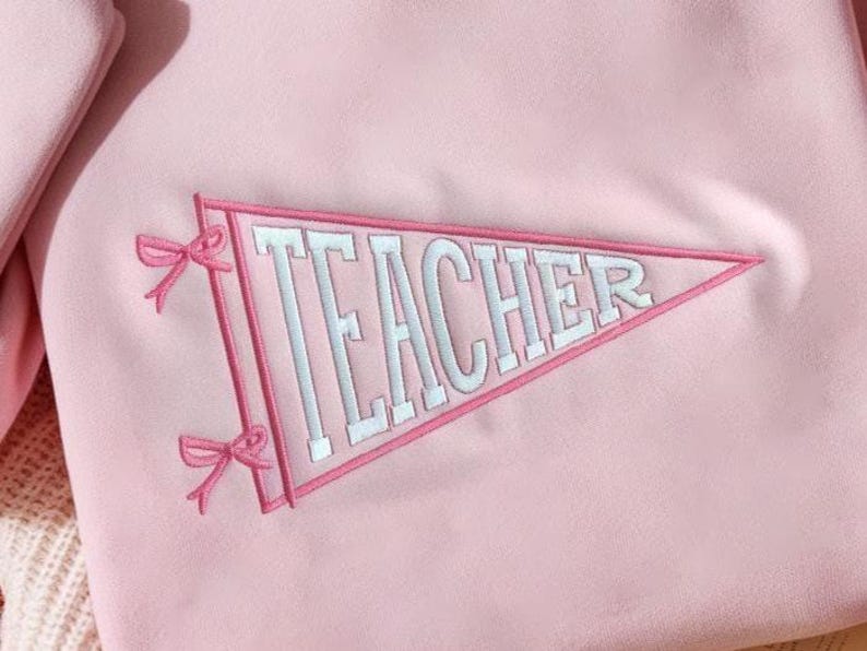 Back To School Embroidered Sweatshirt Teacher Hoodie Grand Millennial Hoodie Flag Pennant Back To School Sweater Teacher Sweatshirt 1760153828673.jpg
