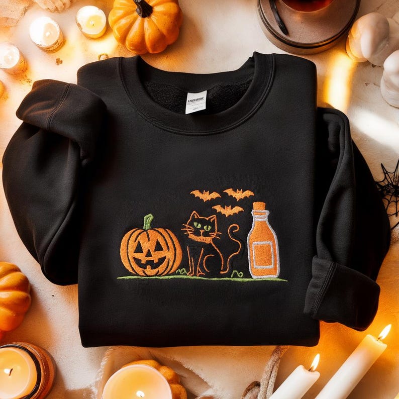 Retro Halloween Embroidered Sweatshirt Long Live Halloween Vintage Halloween Sweatshirt Spooky Season Pumpkin Hoodie Halloween Hoodie 1760324008646.jpg