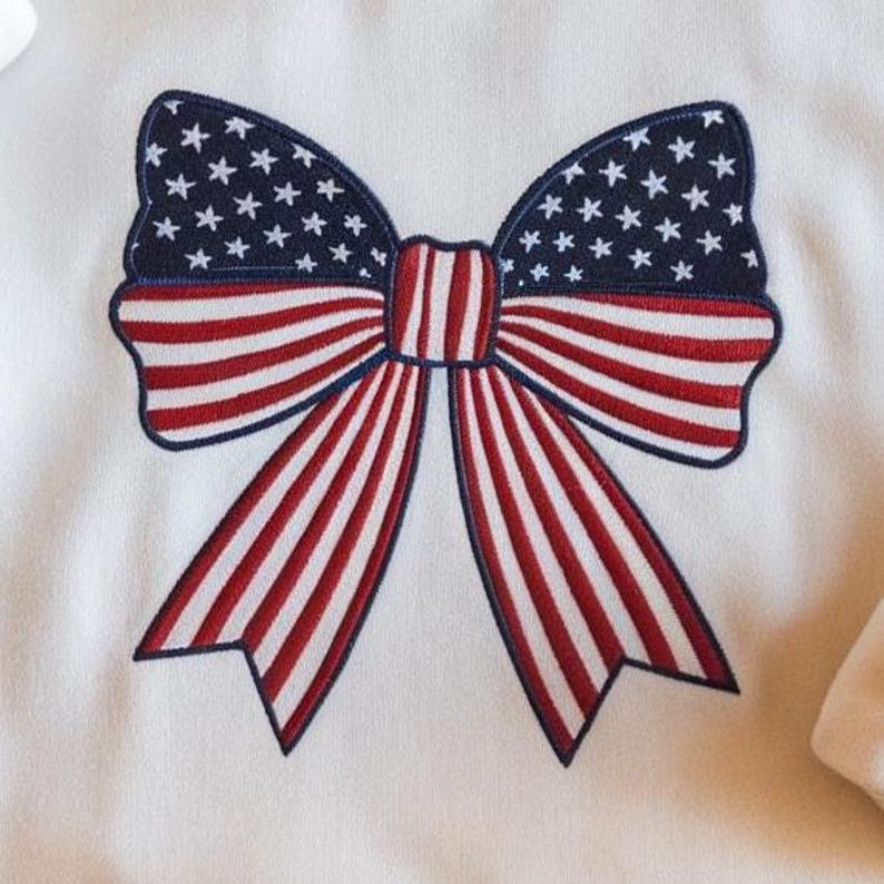 Usa Bow Embroidered Sweatshirt 4th Of July Red White Blue Bow Hoodie Cute America Summer Hoodie Independence Day America Patriotic Sweater 1760327954343.jpg