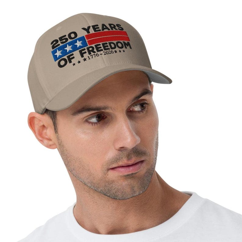 America 250th Anniversary Freedom Hat Embroidered Usa 1776   2026 Fitted Baseball Cap 1760341520425.png
