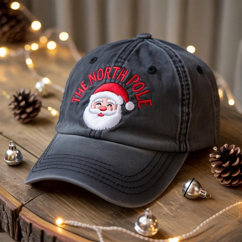 The North Pole Embroidered Hat Christmas Santa Claus Embroidered Cap Merry Christmas Hat Winter Gift 1760409677858.jpg