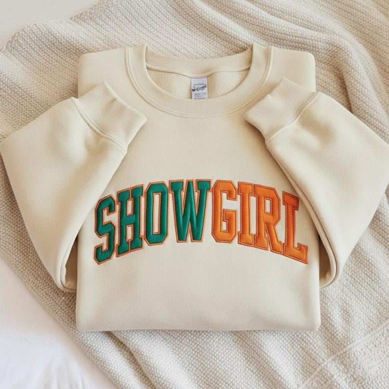 Embroidered Showgirl Sweatshirt Life Of A Sweatshirt Orange Show Girl Shirt Shirt For Concert Showgirl Era Shirt Showgirl Merch 1760410499464.png