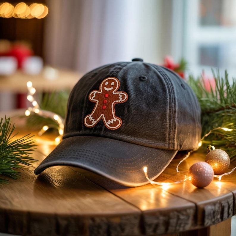 Christmas Gingerbread Embroidered Hat Christmas Cookie Embroidered Cap Merry Christmas Hat Winter Gift 1760411038722.jpg