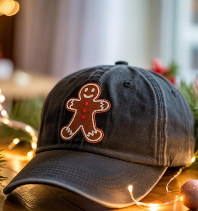 Christmas Gingerbread Embroidered Hat Christmas Cookie Embroidered Cap Merry Christmas Hat Winter Gift 1760411038779.jpg