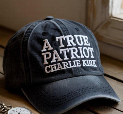 A True Patriot Charlie Kirk Embroidered Hat Freedom Embroidered Cap Political Statement Hatactivist Baseball Hat Pray For Charlie 1760411982603.jpg