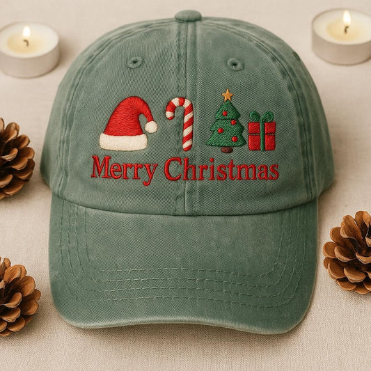 Merry Christmas Embroidered Dad Cap Santa Hat Candy Cane Christmas Tree Hat Holiday Embroidered Gift For Him 1760417219079.jpg