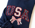 Embroidered Usa 4th Of July Sweatshirt Usa Embroidery Sweater Patriotic Hoodie American Flag And Dainty Bow Embroidered Crewneck 1760429367552.jpg