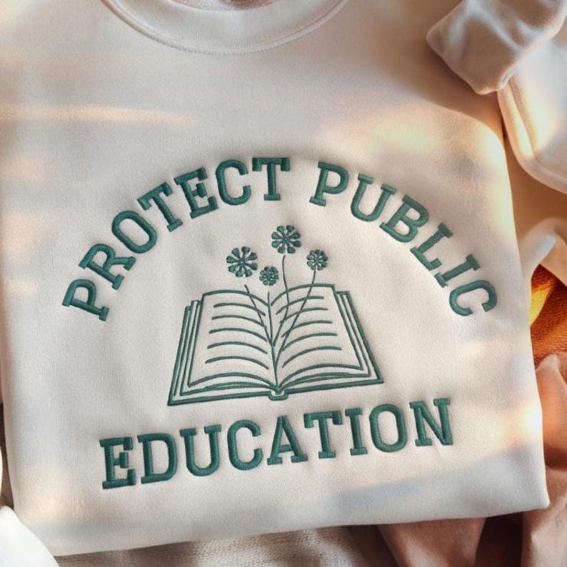 Protect Public Schools Embroidered Sweatshirt Teacher Protest Hoodie Education Activist Hoodie Liberal Political Teaching Public Education 1760494510638.jpg