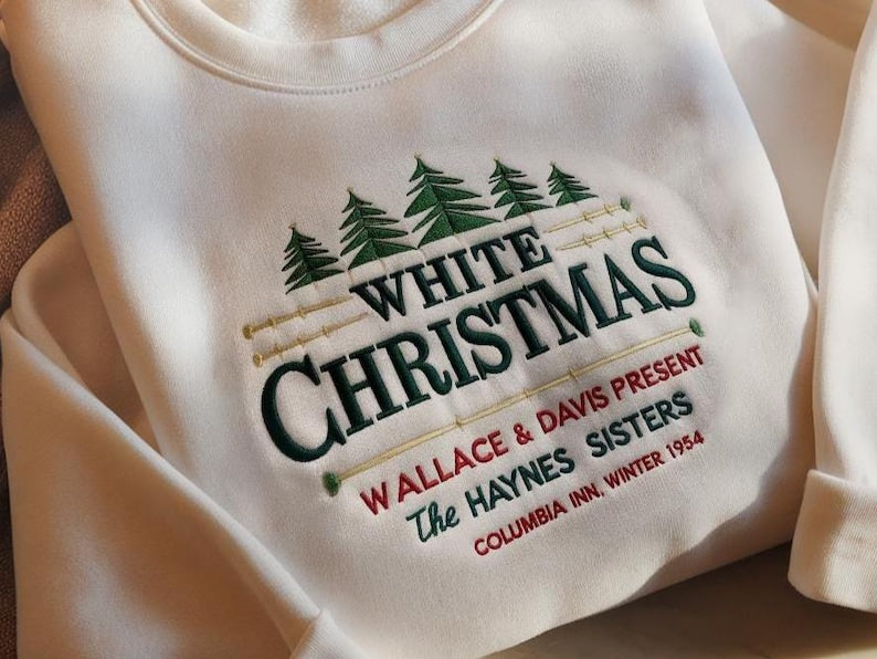 Columbia Inn Pine Tree Vermont Christmas Embroidered Sweatshirt White Christmas Sweater Christmas Sweatshirt Christmas Movie Hoodie 1760498491085.jpg