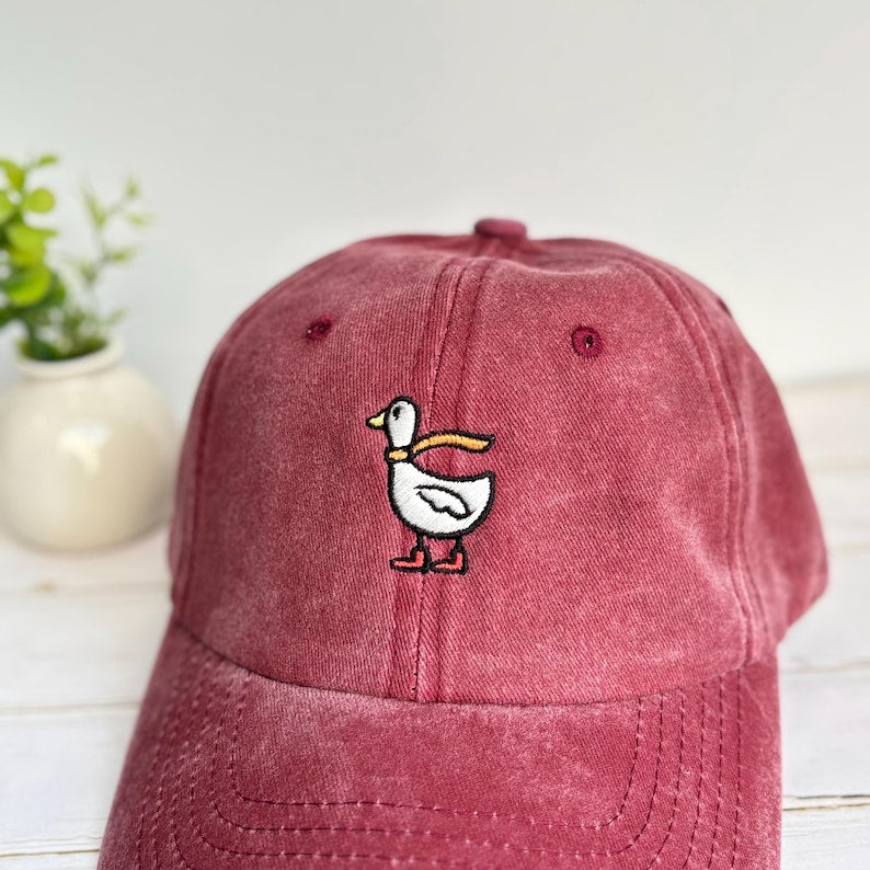 Cute Silly Goose Embroidered Cap Vintage Baseball Hat Vintage Trucker Hat Multiple Colours Baseball Cap Custom Unisex Baseball Cap 1760513744874.jpg