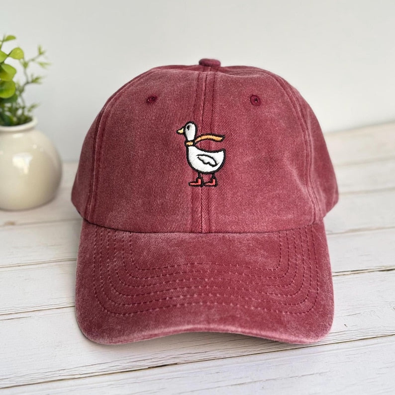 Cute Silly Goose Embroidered Cap Vintage Baseball Hat Vintage Trucker Hat Multiple Colours Baseball Cap Custom Unisex Baseball Cap 1760513744962.jpg