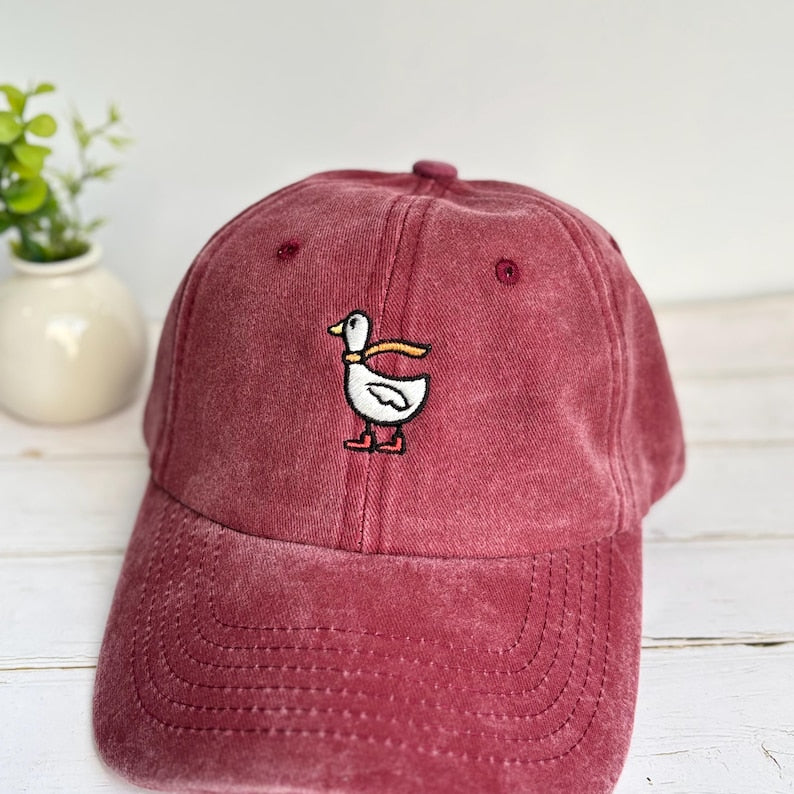 Cute Silly Goose Embroidered Cap Vintage Baseball Hat Vintage Trucker Hat Multiple Colours Baseball Cap Custom Unisex Baseball Cap 1760513744971.jpg