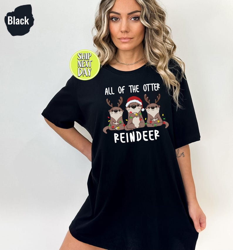 Funny All Of The Otter Reindeer Tshirt Christmas Animal Shirt Cute Otter Tee Otter Holiday Tee Sea Animal Christmas Otter Lovers 1760517450957.png
