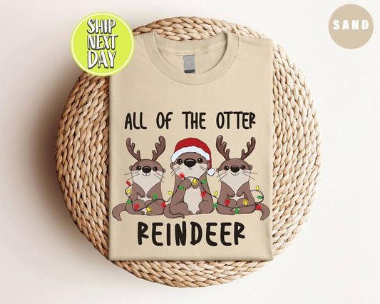 Funny All Of The Otter Reindeer Tshirt Christmas Animal Shirt Cute Otter Tee Otter Holiday Tee Sea Animal Christmas Otter Lovers 1760517451540.png