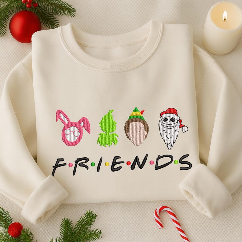 Christmas Movie Embroidered Sweatshirt Merry Christmas Embroidered Sweater Santa Friends Hoodie Winter Season Gift 1760518509405.jpg