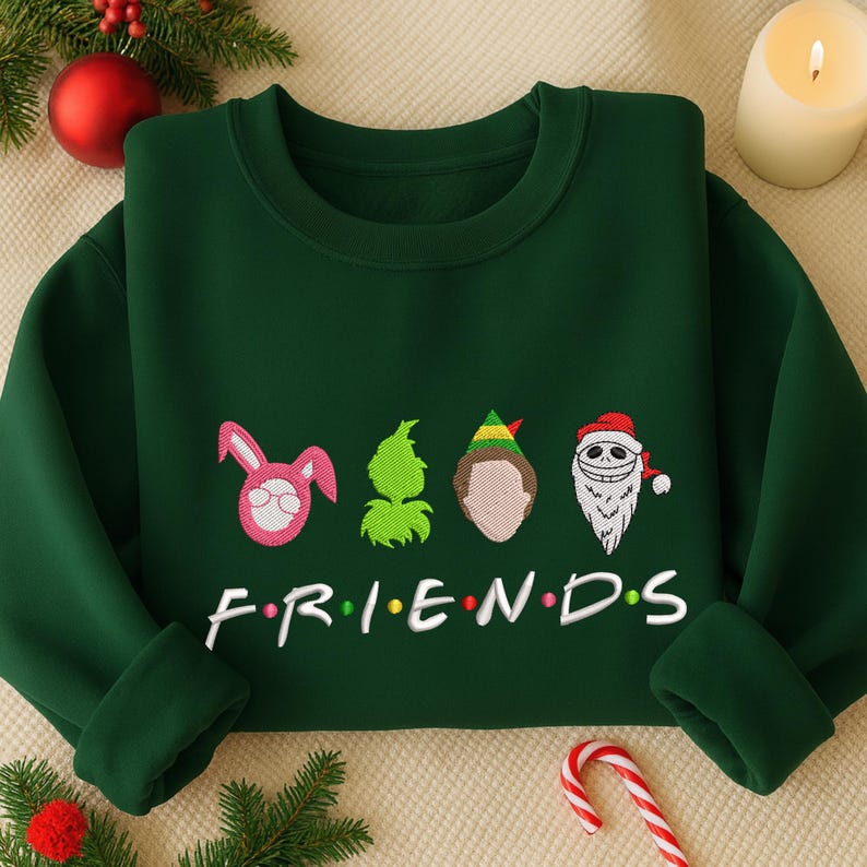Christmas Movie Embroidered Sweatshirt Merry Christmas Embroidered Sweater Santa Friends Hoodie Winter Season Gift 1760518509415.jpg